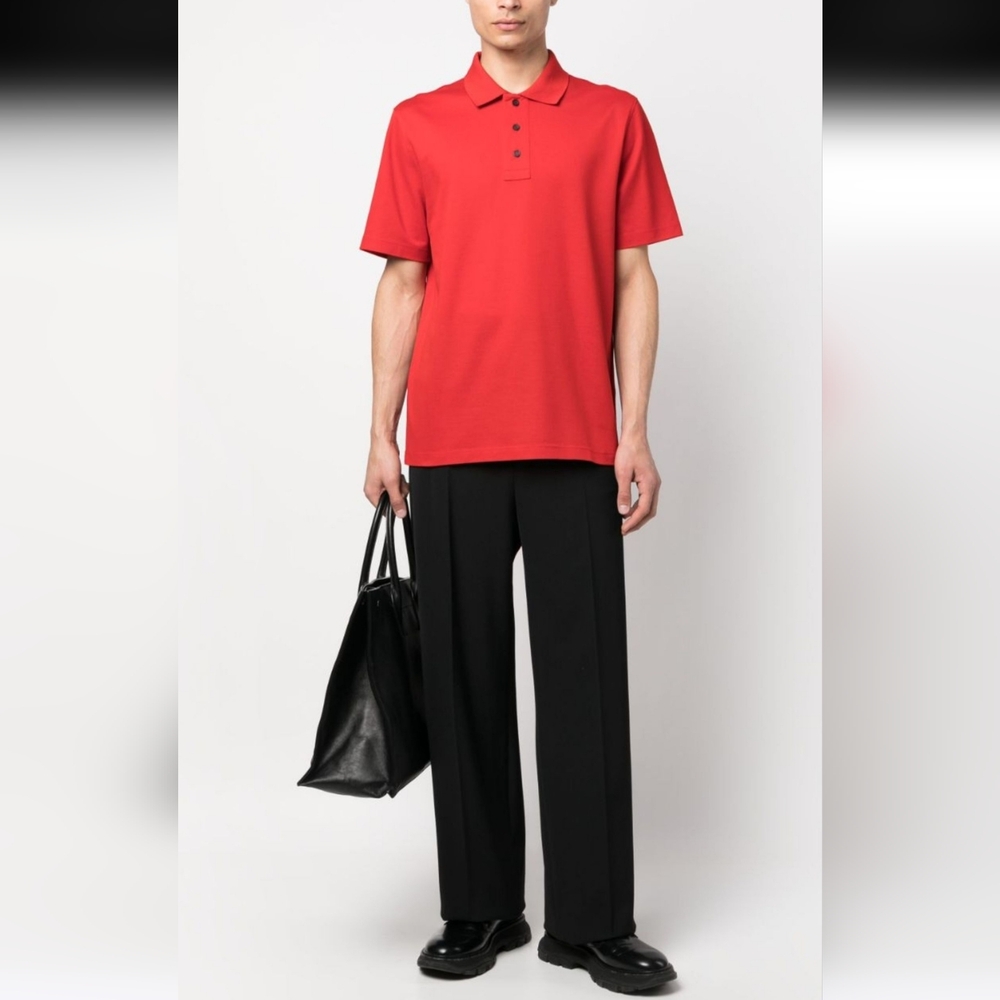 Ferragamo Men's Red Polo Shirt Cotton